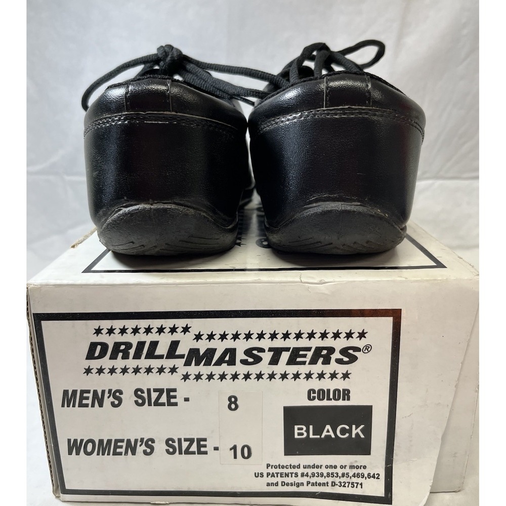 DrillMasters Marching Shoes Mens 8 Womens 10 Lace Up Sneaker Black Faux Leather - Picture 7 of 8